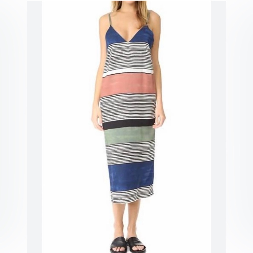 Mara Hoffman Georgia Striped Slip Midi Dress